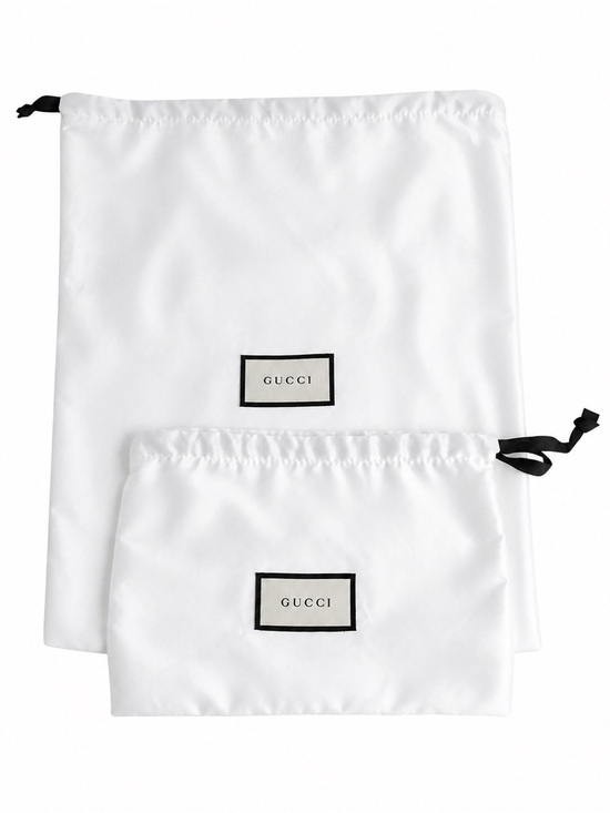 Gucci Accessories - Gucci Dust Bags Set of 2 White Satin Drawstring Pouches Storage Authentic